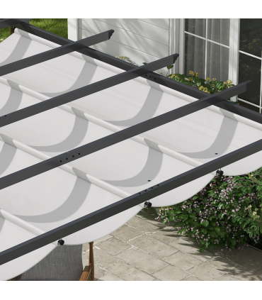 Outsunny 3x3(m) Pergola Gazebo Sun Shade Shelter Aluminium Garden Canopy, Grey