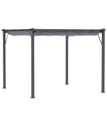Outsunny 3x3(m) Pergola Gazebo Sun Shade Shelter Aluminium Garden Canopy, Grey