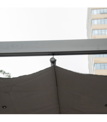 Outsunny 3x3(m) Pergola Gazebo Sun Shade Shelter Aluminium Garden Canopy, Grey