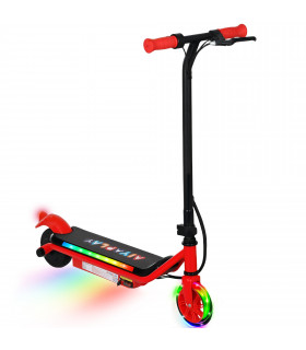 AIYAPLAY Electric Scooter for 6-14 with Dual Brakes & Colourful Light, Red