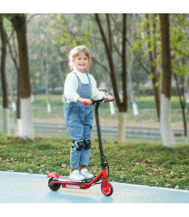 AIYAPLAY Electric Scooter for 6-14 with Dual Brakes & Colourful Light, Red