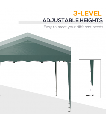 Outsunny 3x3(m) Pop Up Gazebo Marquee Tent for Garden w/ Carry Bag Green