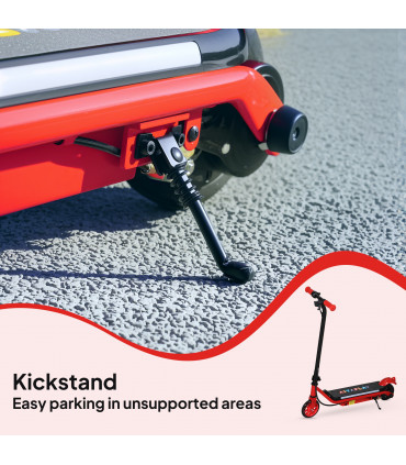 AIYAPLAY Electric Scooter for 6-14 with Dual Brakes & Colourful Light, Red