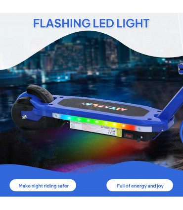 AIYAPLAY Electric Scooter for Ages 6-14, with Colourful Light, Blue