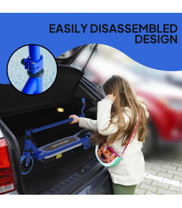 AIYAPLAY Electric Scooter for Ages 6-14, with Colourful Light, Blue