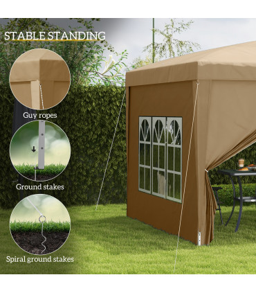 Outsunny 3x3(m) Pop Up Gazebo Party Tent Canopy Marquee with Storage Bag