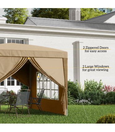Outsunny 3x3(m) Pop Up Gazebo Party Tent Canopy Marquee with Storage Bag