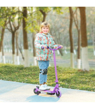 AIYAPLAY Electric Scooter for Ages 6-14, with Colourful Light, Purple