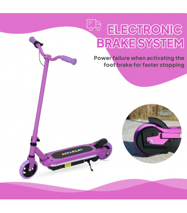 AIYAPLAY Electric Scooter for Ages 6-14, with Colourful Light, Purple