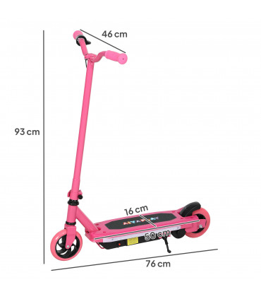AIYAPLAY Electric Scooter for Ages 6-14, with Colourful Light, Pink