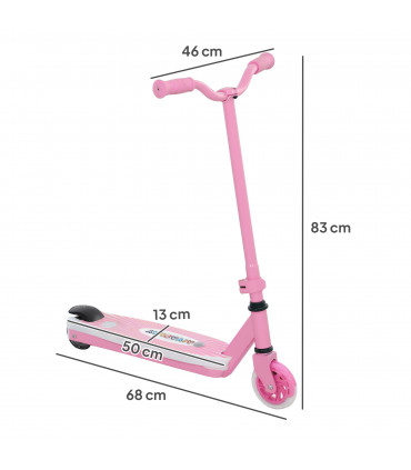 AIYAPLAY Electric Scooter for Kids 4-7, with Auxiliary Rear Wheels, Pink