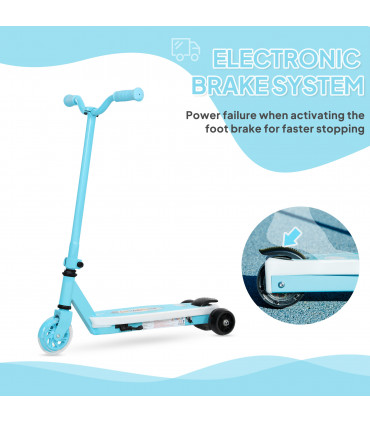 AIYAPLAY Electric Scooter for Kids 4-7, with Auxiliary Rear Wheels, Blue
