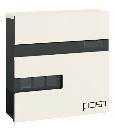 HOMCOM Wall Mounted Post Box, Weatherproof Letterbox with Lock, White