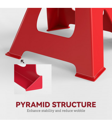 HOMCOM 2 Ton Axle Stands, Adjustable Car Jack Stands, Pack of 2, Red