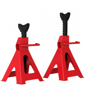 HOMCOM 3 Ton Axle Stands, Adjustable Car Jack Stands, Pack of 2, Red