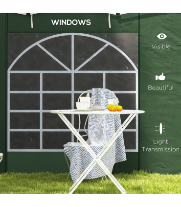 Outsunny 3x3(m) or 3x6m Pop Up Gazebo Side Panels Replacement, 2 Pack, Green