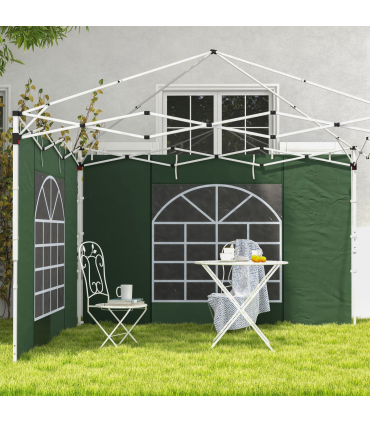 Outsunny 3x3(m) or 3x6m Pop Up Gazebo Side Panels Replacement, 2 Pack, Green