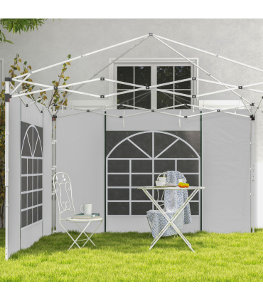 Outsunny 3x3(m) or 3x6m Pop Up Gazebo Side Panels Replacement, 2 Pack, White