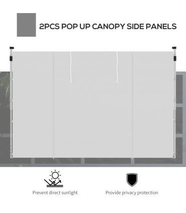 Outsunny 3x3(m) or 3x6m Pop Up Gazebo Side Panels Replacement, 2 Pack, White