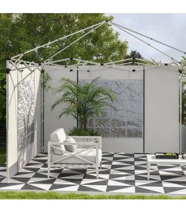 Outsunny 3x3(m) or 3x6m Pop Up Gazebo Side Panels Replacement, 2 Pack, White