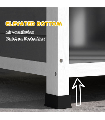 PawHut Wooden Dog Kennel, Dog House with Removable Floor, Charcoal Grey