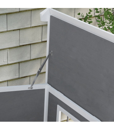 PawHut Wooden Dog Kennel, Dog House with Removable Floor, Charcoal Grey