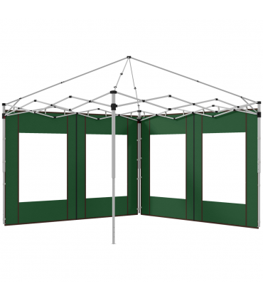 Outsunny 3x3(m) or 3x6m Pop Up Gazebo Side Panels with Windows, Green