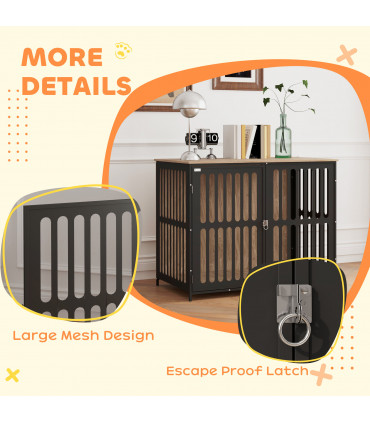 PawHut Dog Crate Furniture with Anti-Chew Resistant Mesh for Large Dogs