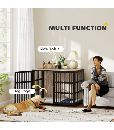 PawHut Dog Crate Furniture with Anti-Chew Resistant Mesh for XL Dogs