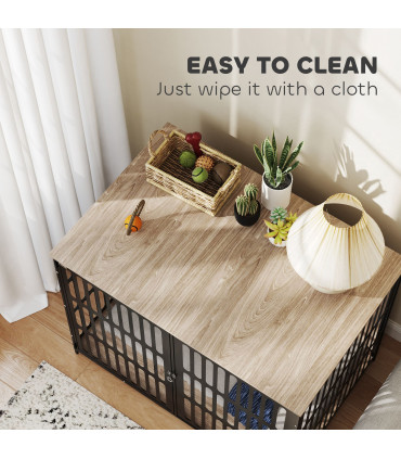 PawHut Dog Crate Furniture with Anti-Chew Resistant Mesh for XL Dogs