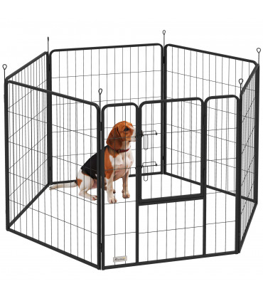 Durable Six-Panel Portable Pet Enclosure - Versatile Indoor/Outdoor Use