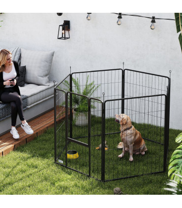 Durable Six-Panel Portable Pet Enclosure - Versatile Indoor/Outdoor Use