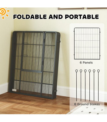 Durable Six-Panel Portable Pet Enclosure - Versatile Indoor/Outdoor Use