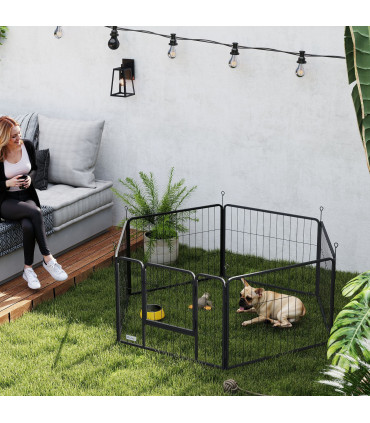 Durable Six-Panel Portable Pet Enclosure - Versatile Indoor/Outdoor Use