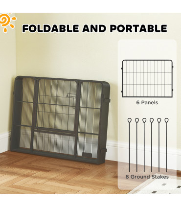 Durable Six-Panel Portable Pet Enclosure - Versatile Indoor/Outdoor Use