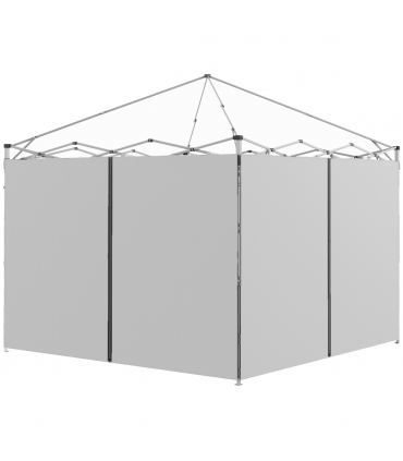 Outsunny 3x3(m) or 3x6m Pop Up Gazebo Side Panels with Zipped Doors, Grey