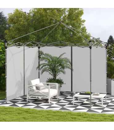 Outsunny 3x3(m) or 3x6m Pop Up Gazebo Side Panels with Zipped Doors, Grey