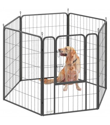 Foldable Steel Pet Enclosure - Secure Space for Pets - Versatile Design