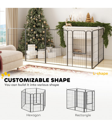 Foldable Steel Pet Enclosure - Secure Space for Pets - Versatile Design