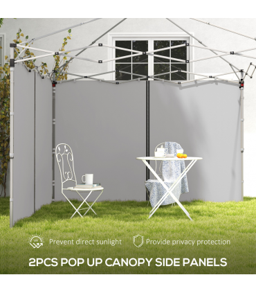 Outsunny 3x3(m) or 3x6m Pop Up Gazebo Side Panels with Zipped Doors, Grey