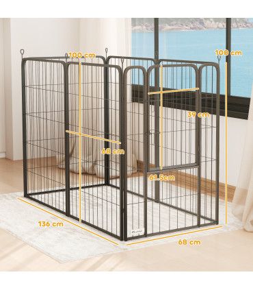 Foldable Steel Pet Enclosure - Secure Space for Pets - Versatile Design