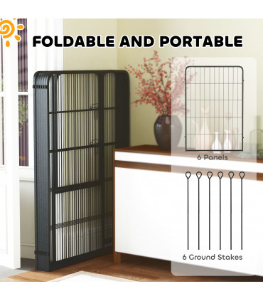 Foldable Steel Pet Enclosure - Secure Space for Pets - Versatile Design