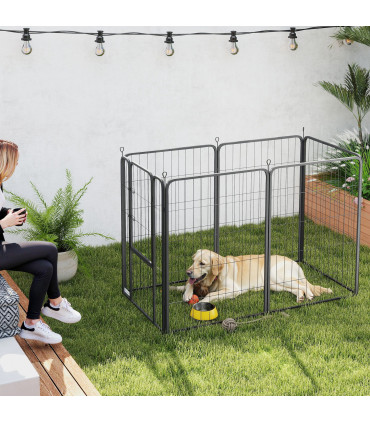 Foldable Steel Pet Enclosure - Secure Space for Pets - Versatile Design