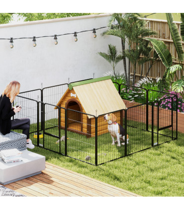 Foldable Steel Pet Enclosure - Secure Space for Pets - Versatile Design