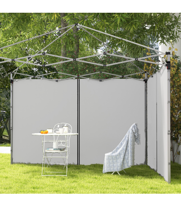 Outsunny 3x3(m) or 3x6m Pop Up Gazebo Side Panels with Zipped Doors, Grey