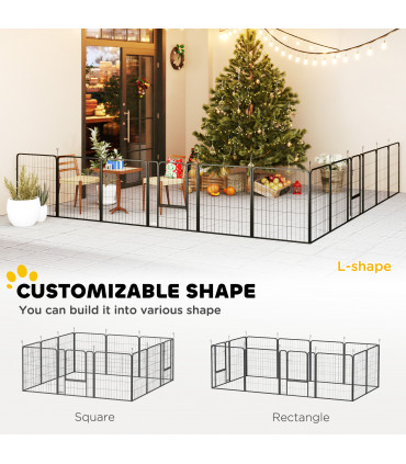 Foldable Steel Pet Enclosure - Secure Space for Pets - Versatile Design