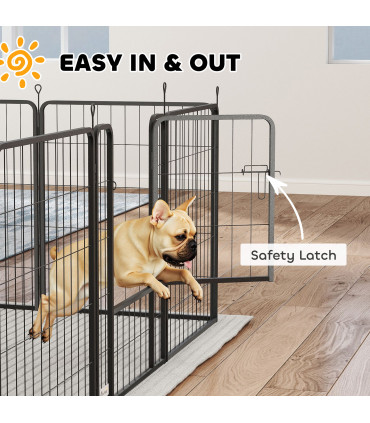 Foldable Steel Pet Enclosure - Secure Space for Pets - Versatile Design