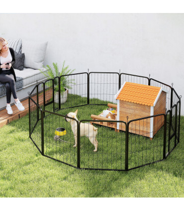 Foldable Steel Pet Enclosure - Secure Space for Pets - Versatile Design