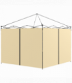Outsunny 3x3(m) or 3x6m Pop Up Gazebo Side Panels, with Zipped Doors, Beige