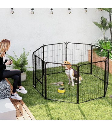 Foldable Steel Pet Enclosure - Secure Space for Pets - Versatile Design